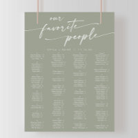 Boho Chic Sage Green Printable Seating Chart