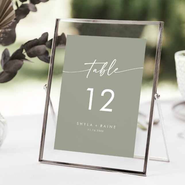 Boho Chic Sage Green Wedding Table Numbers (Creator Uploaded)