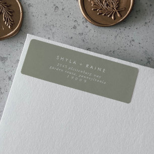Boho Chic Sage Vert Retourner Adresse Étiquettes