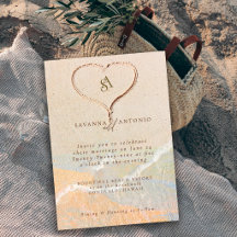 Boho Chic Sand Heart Beach Destination Wedding