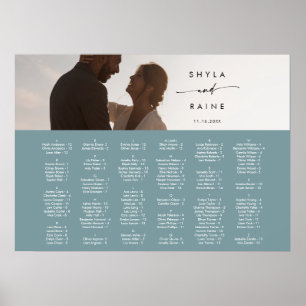 Boho Chic Seafoam Teal Picture Seating Chart