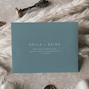 Boho Chic Seafoam Teal Self-Addressed RSVP Envelope