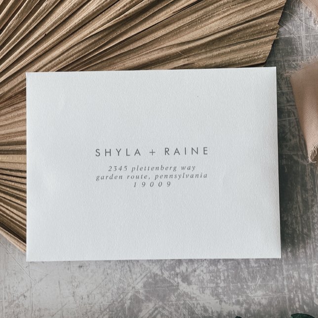 Boho Chic Silver Grey Self-Addressed RSVP Envelope (Creator Uploaded)