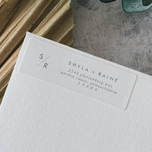 Boho Chic Silver Gris Monogrammes Étiquettes de ad