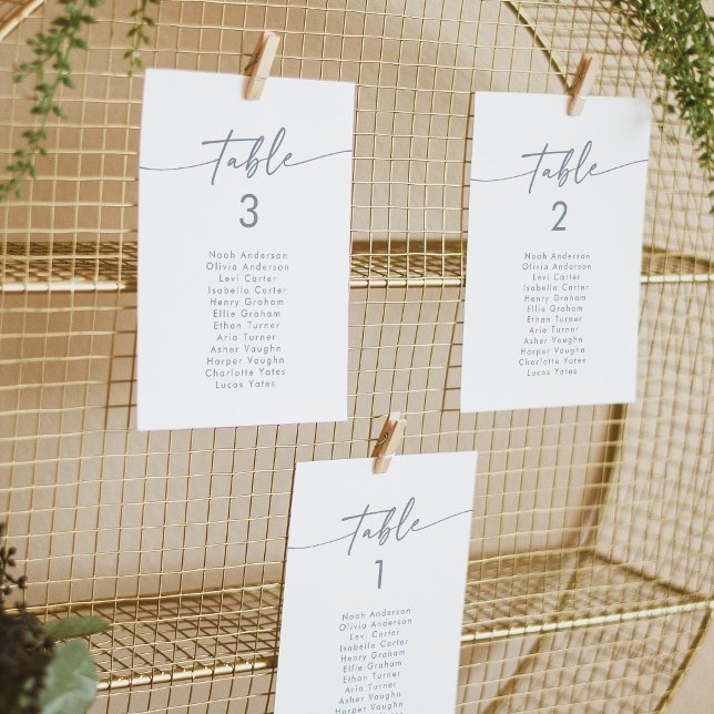 Boho Chic Slate Blue Hanging Seating Chart Invitation (Creator Uploaded)