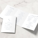 Boho Chic Slate Blue Monogram Wedding Tri-Fold Programme<br><div class="desc">This boho chic slate blue monogram wedding tri-fold program is perfect for a minimalist wedding. The pale dusty blue and white modern bohemian design features simple rustic calligraphy with a unique yet classic style. Personalize your wedding program with your initials, names, wedding date and location, your favourite quote or lyric,...</div>