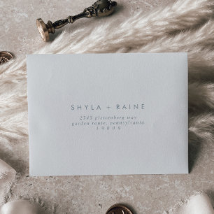 Boho Chic Slate Blue Self-Addressed RSVP Envelope