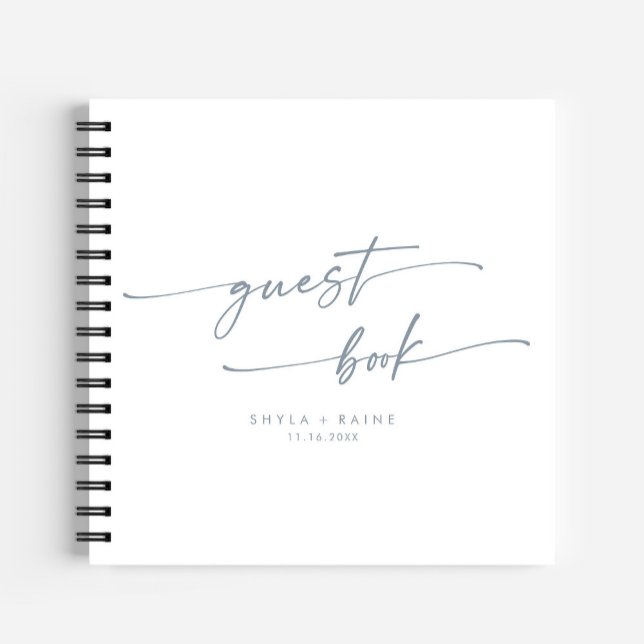 Boho Chic Slate Blue Wedding Guest Book (Creator Uploaded)