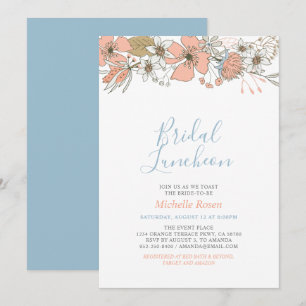 Boho Chic Spring Floral Bridal Luncheon Shower Inv Invitation