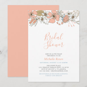 Boho Chic Spring Floral Bridal Wedding Shower Invi Invitation