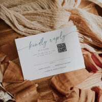 Boho Chic Teal and White Mail In and QR Code