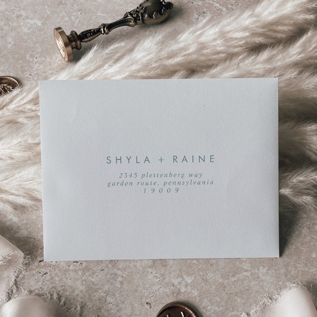 Boho Chic Teal and White Self-Addressed RSVP Envelope (Creator Uploaded)