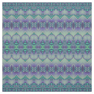 Boho Chic Teal Purple Pattern Fabric