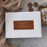 Boho Chic Terracotta Guest Address Labels<br><div class="desc">These boho chic terracotta guest address labels are perfect for a minimalist wedding envelope. The earthy burnt orange modern bohemian design features simple rustic calligraphy with a unique yet classic style. Customize each label with the name and address of your recipients. There are 21 labels per sheet. Each individual label...</div>