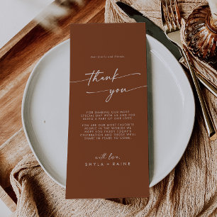 Boho Chic Terracotta Merci Carte Place
