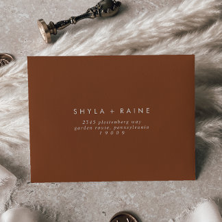 Boho Chic Terracotta Self-Addressed RSVP Envelope