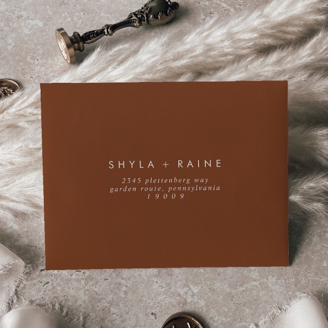 Boho Chic Terracotta Self-Addressed RSVP Envelope (Creator Uploaded)