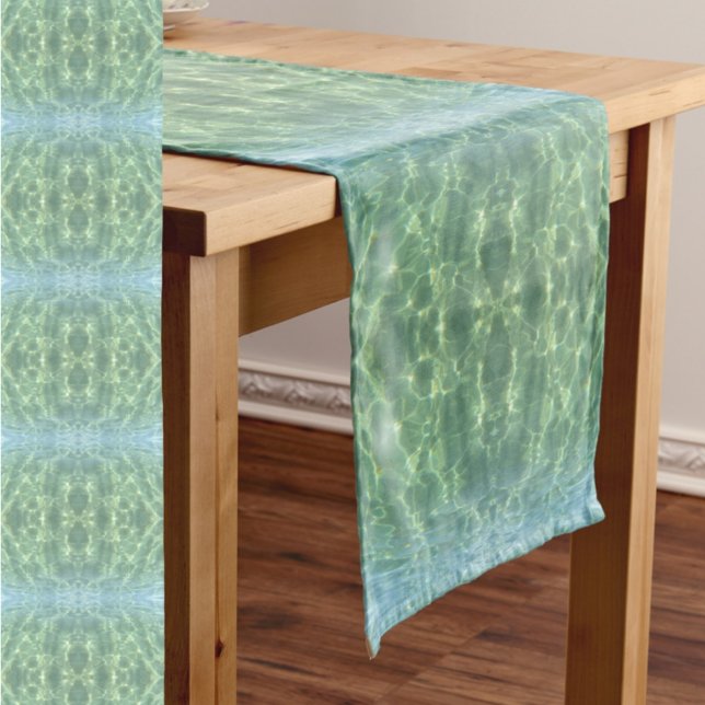 Boho Chic Tropical Aquamarine Water Short Table Runner (Creator Uploaded)