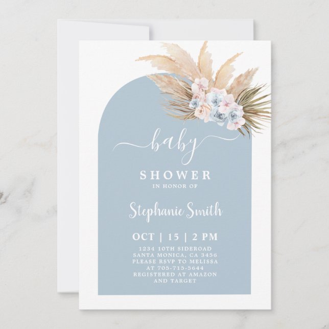 Boho Chic Tropical Baby Shower Boy Invitation (Front)