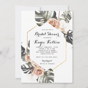 Boho Chic Tropical Bridal Shower INvitation