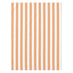 Boho Chic Vibrant Orange Stripes Spring & Summer Tablecloth