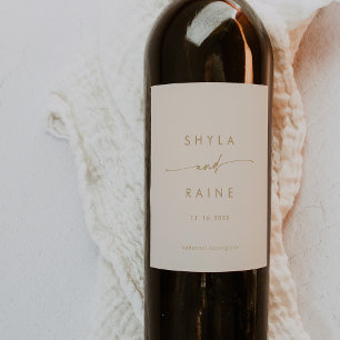 Boho Chic Vintage or Mariage Vins Étiquettes