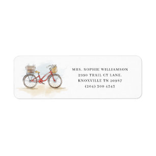 Boho Chic Watercolor Classic Bike Adresse de retou