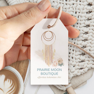 Boho Chic Watercolor Macrame Wall Hanging Boutique Gift Tags