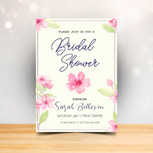 Boho Chic Watercolor Wildflower Bridal Shower Invitation