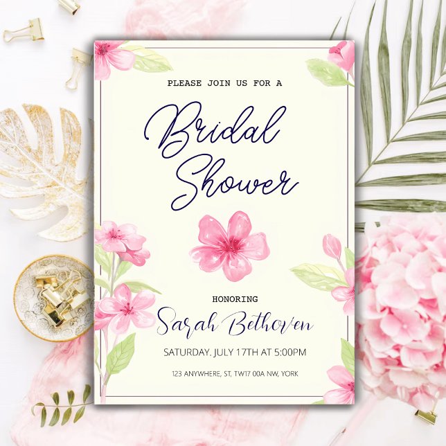 Boho Chic Watercolor Wildflower Bridal Shower Invitation (Creator Uploaded)