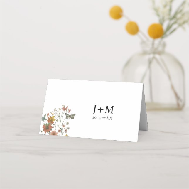 Boho Chic Wedding Place Card (Back)