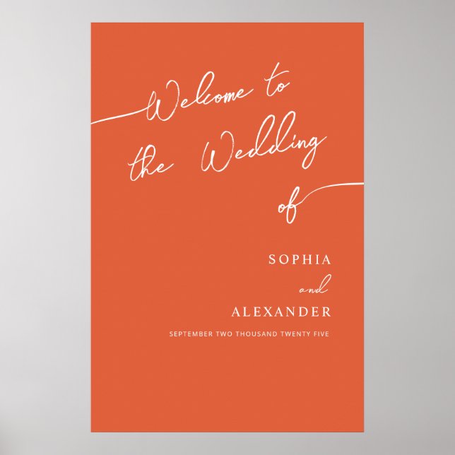 Boho Chic Wedding Poster Sign Welcome. (Front)