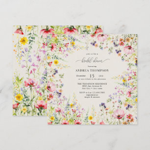 Boho Chic Wildflower Bridal Shower Invitation