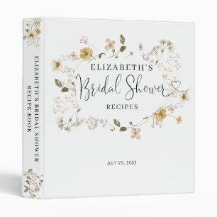 Boho Chic Wildflower Floral Bridal Shower Recipe Binder
