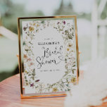 Boho Chic Wildflower Floral Bridal Shower Welcome  Poster<br><div class="desc">Elegant Boho Chic Wildflower Floral Bridal Shower Welcome Sign</div>