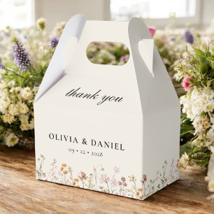Boho Chic Wildflower Garden Bloom Wedding Favor Box