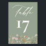Boho Chic Wildflower Modern Wedding Table Number<br><div class="desc">The Boho Chic Wildflower Modern Wedding Table Number is a beautifully designed accessory for your wedding tablescape. Featuring a delicate wildflower motif with earthy tones, it effortlessly enhances any bohemian or garden wedding theme. This card combines functionality and charm, guiding guests to their seats while complementing your decor. Fully customizable...</div>
