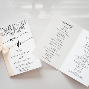 Boho Chic Wildflower We Do Folded Wedding Program