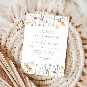 Boho Chic Wildflower Wedding Invitation