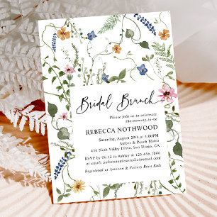 Boho Chic Wildflowers Bridal Brunch Invitation