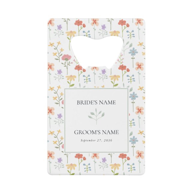 Boho Chic Wildflowers Modern Floral Wedding Favor (Devant)