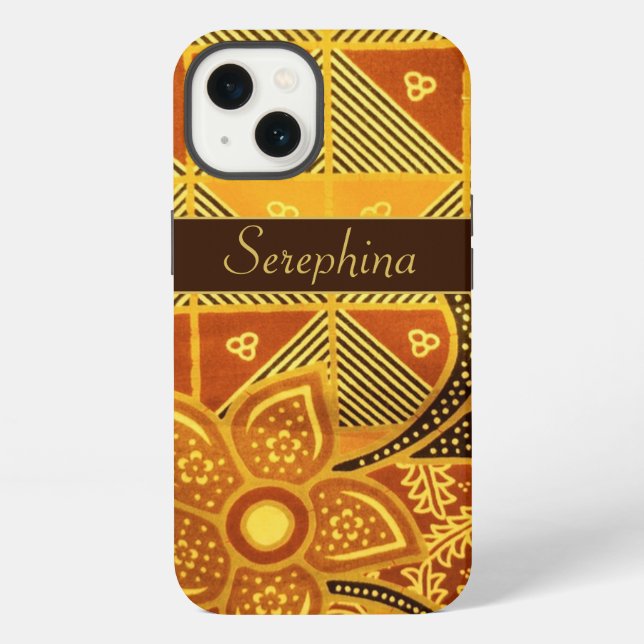 Boho Chic Yellow Flower Pattern  Case-Mate iPhone Case (Back)