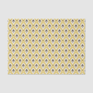 Boho chic yellow ikat tribal pattern monogram tissue paper