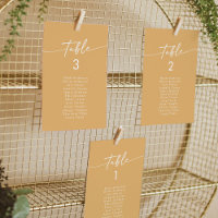Boho Chic Yellow Marigold Hanging Seating Chart