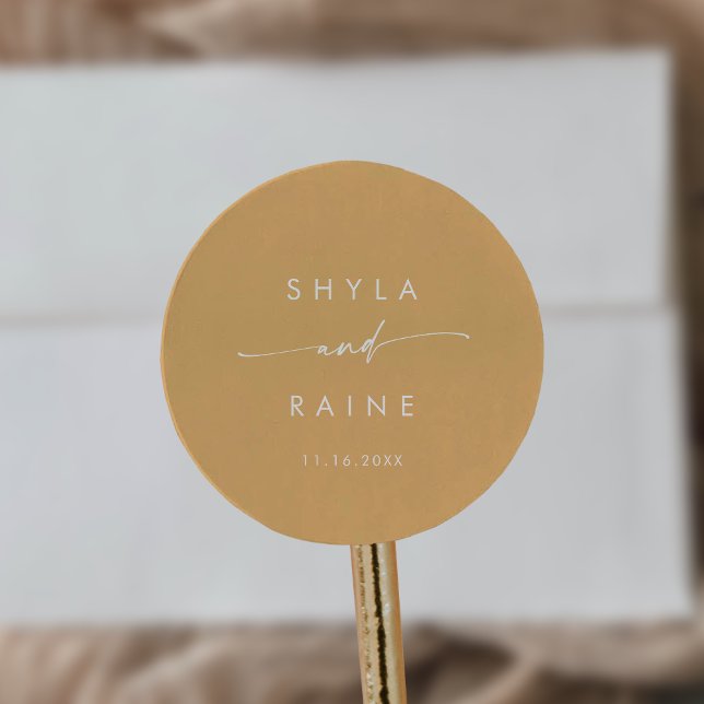 Boho Chic Yellow Marigold Names Envelope Seals (Creator Uploaded)