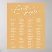 Boho Chic Yellow Marigold Printable Seating Chart