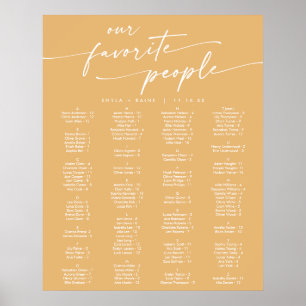 Boho Chic Yellow Marigold Printable Seating Chart