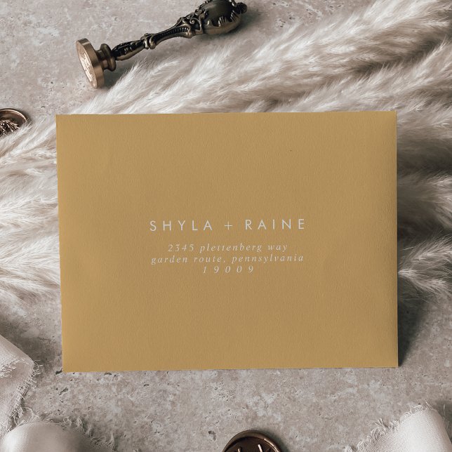 Boho Chic Yellow Marigold Self-Addressed RSVP Envelope (Creator Uploaded)