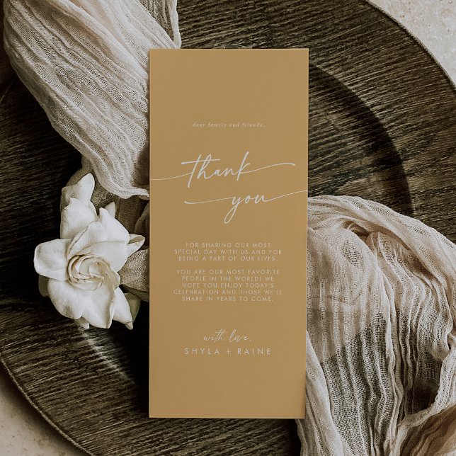 Boho Chic Yellow Marigold Thank You Place Card (Creator Uploaded)