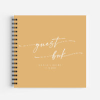 Boho Chic Yellow Marigold Wedding Guest Book